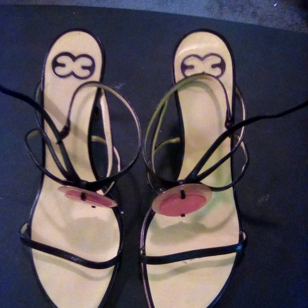 Escada Leather Strappy Sandals